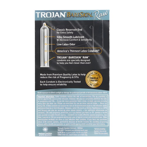 Trojan Raw Condoms - Pack of 10