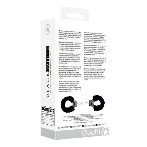 Shots Ouch Beginner's Furry Hand Cuffs - Black