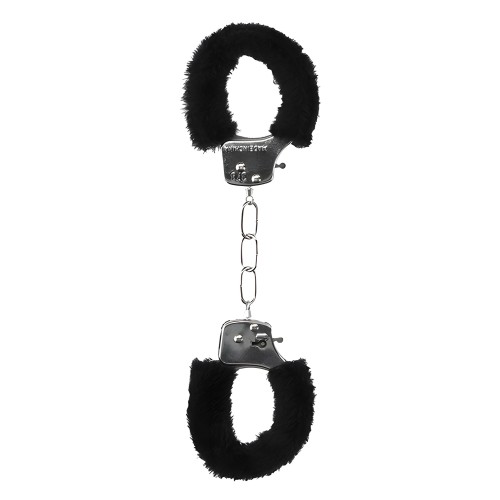 Shots Ouch Beginner's Furry Hand Cuffs - Black