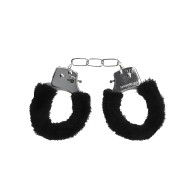 Shots Ouch Beginner's Furry Hand Cuffs - Black