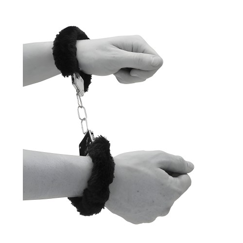 Shots Ouch Beginner's Furry Hand Cuffs - Black