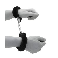 Shots Ouch Beginner's Furry Hand Cuffs - Black