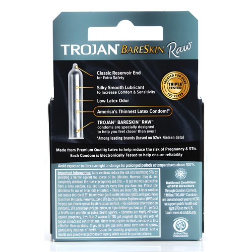 Trojan Raw Condoms - Pack of 3
