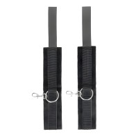 Ouch Black & White Velcro Hand/Ankle Cuffs