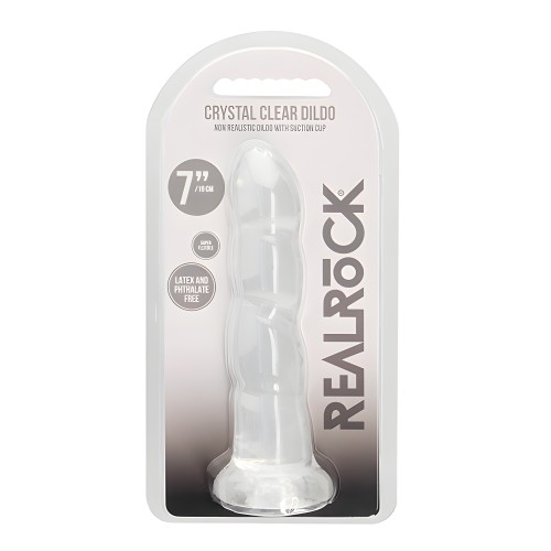 Dildo Rippleado Transparente Shots RealRock de 7"