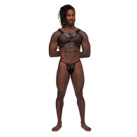 Leather Gemini Double Ring Harness - Stylish Fetish Wear