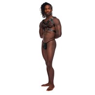 Leather Gemini Double Ring Harness - Stylish Fetish Wear