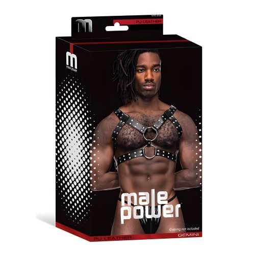 Leather Gemini Double Ring Harness - Stylish Fetish Wear