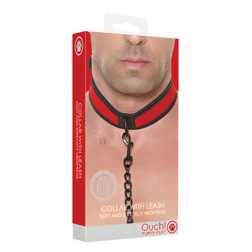 Collar y Correa Puppy Play Ouch - Roja