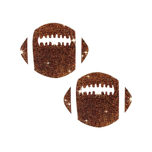 Neva Nude Football Glitter Pasties - Brown