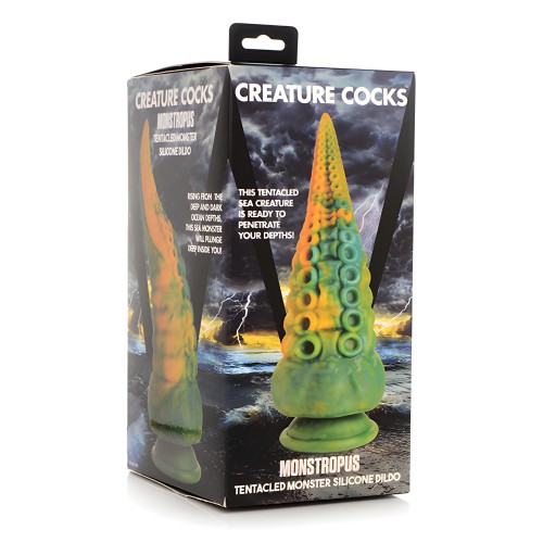 Creature Cocks Monstropus Dildo de Silicona - Verde/Amarillo