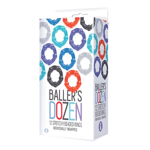 Conjunto de Anillos para el Pene Baller's Dozen - Colores Asst.