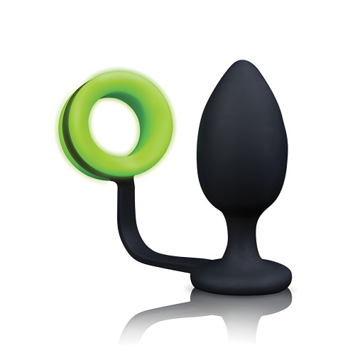 Shots Ouch Butt Plug w/Cock Ring - Glow in the Dark