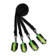 Shots Ouch Bed Bindings Restraint Kit - Glow in the Dark