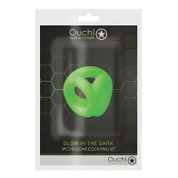 Shots Ouch Cock Ring Ball Strap Glow in the Dark
