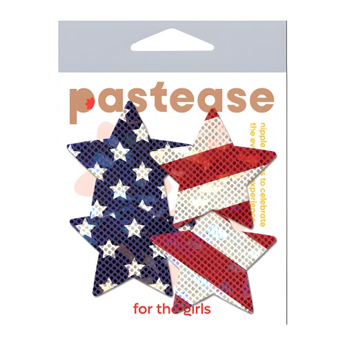 Pastease Glittering Stars & Stripes Nipple Pasties - Fun & Flirty