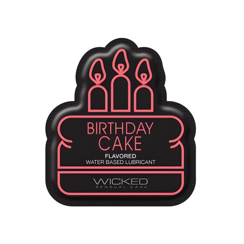 Lubricante a Base de Agua Wicked Sensual Care - .1 oz Sabor Pastel de Cumpleaños