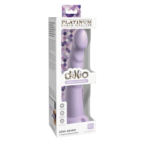 Dildo Slim Seven de Silicona 7" Dillio - Púrpura