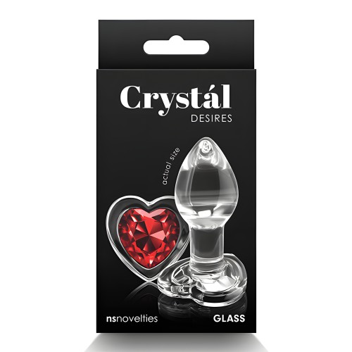 Plug Anal Corazón de Cristal Pequeño Rojo