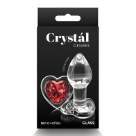 Plug Anal Corazón de Cristal Pequeño Rojo