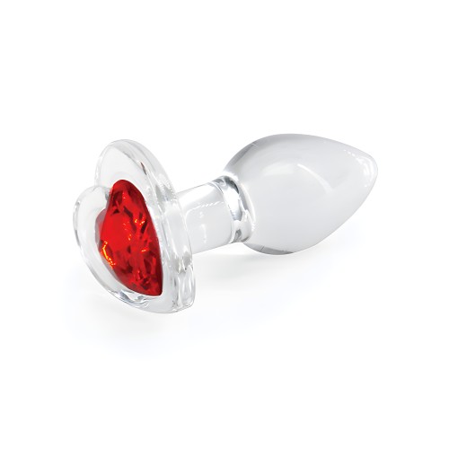 Plug Anal Corazón de Cristal Pequeño Rojo
