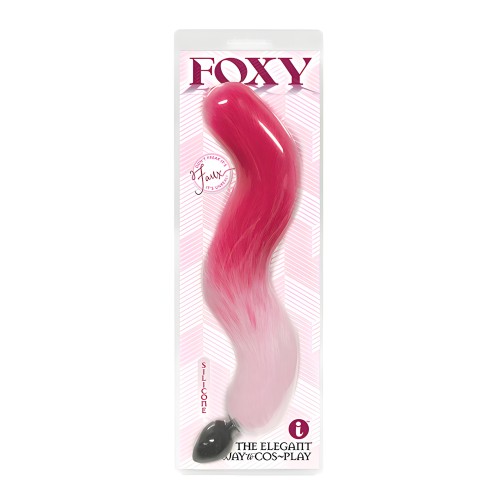 Foxy Fox Tail Plug Anal de Silicona - Gradiente Rosa