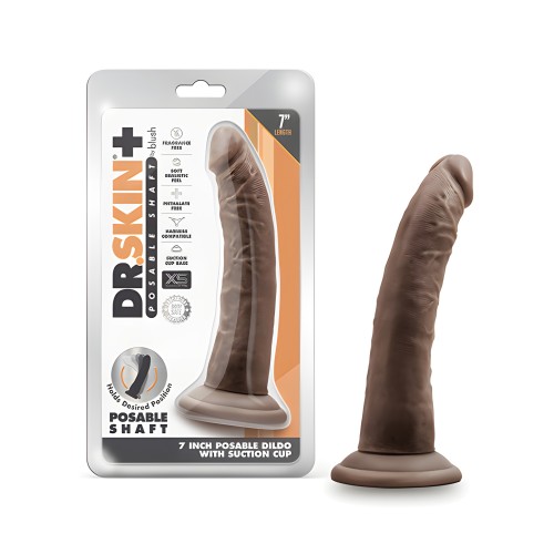 Blush Dr. Skin Plus Dildo Posable de 7" - Chocolate