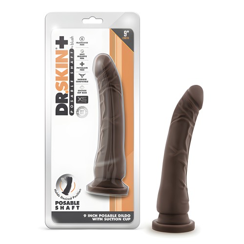 Dildo Posable Dr. Skin Plus 9" Chocolate