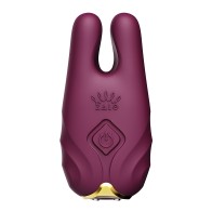 ZALO Nave Vibrating Nipple Clamps - Velvet Purple