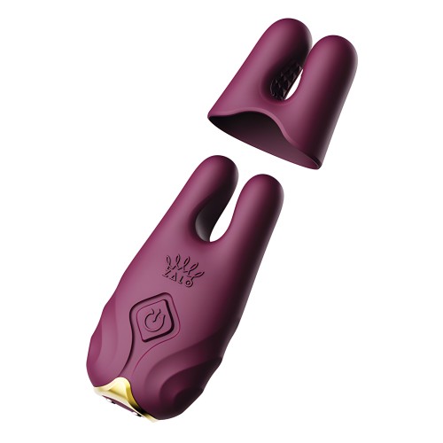 ZALO Nave Vibrating Nipple Clamps - Velvet Purple