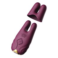 ZALO Nave Vibrating Nipple Clamps - Velvet Purple