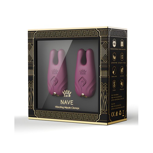 ZALO Nave Vibrating Nipple Clamps - Velvet Purple