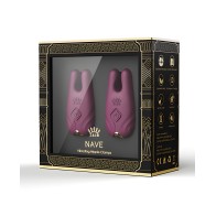 ZALO Nave Vibrating Nipple Clamps - Velvet Purple