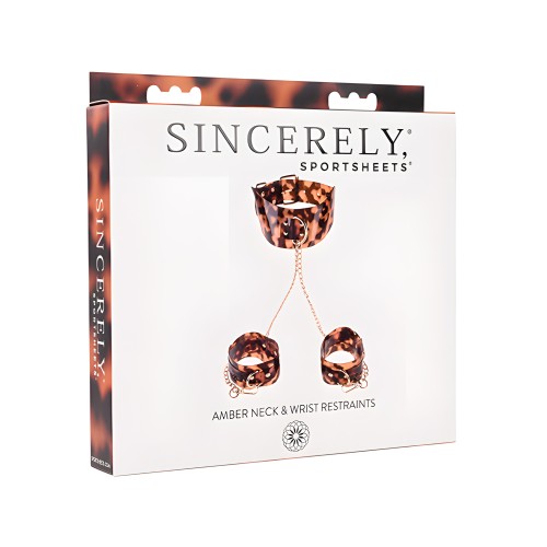 Sincerely Amber Neck & Wrist Restraint - Brown