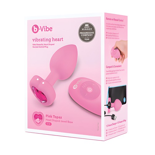 b-Vibe Plug Vibrante Corazón S/M - Rosa