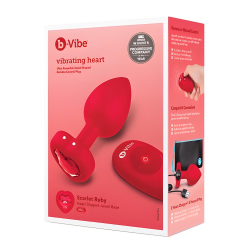 b-Vibe Vibrador Plug Corazón M/L - Rojo