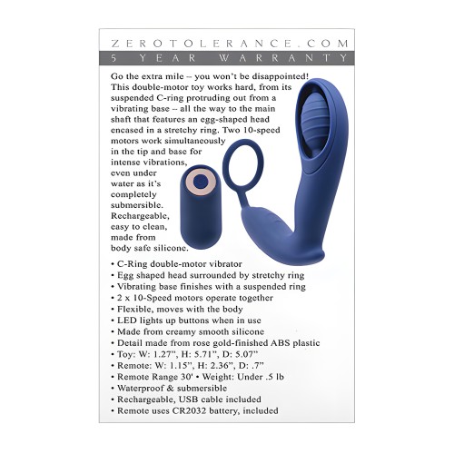 Zero Tolerance Extra Mile C Ring Vibrator Blue