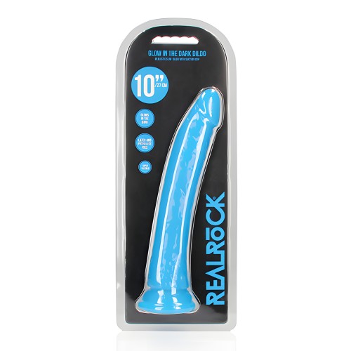 Shots RealRock 10" Slim Dildo - Neon Blue