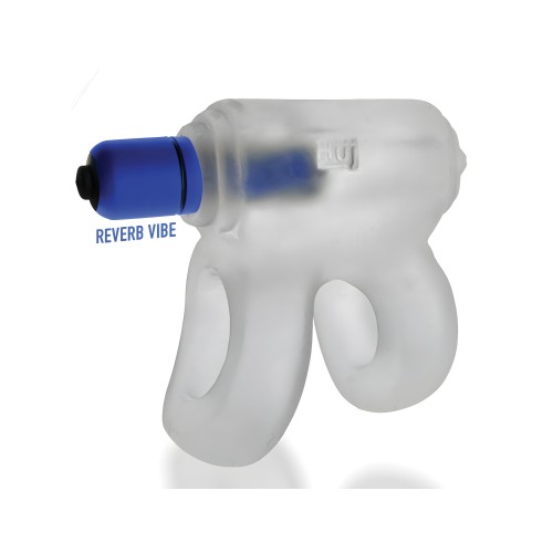 Hunky Junk Revhammer Shaft Vibe Ring - Clear Ice w/Blue Vibe