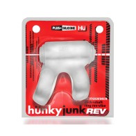 Hunky Junk Revhammer Shaft Vibe Ring - Clear Ice w/Blue Vibe