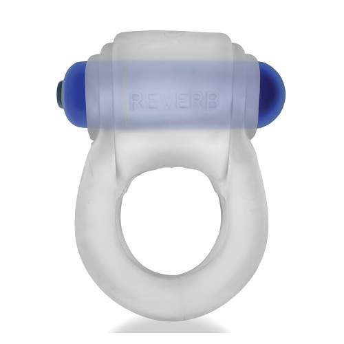 Hunky Junk Revring Cock Ring w/Vibe - Clear w/Blue Vibe