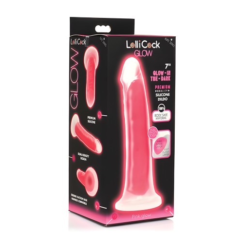 Curve Toys Lollicock Glow In The Dark Dildo - Pink