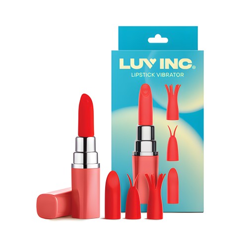 Luv Inc. Lipstick Vibrator - Coral with 4 Heads