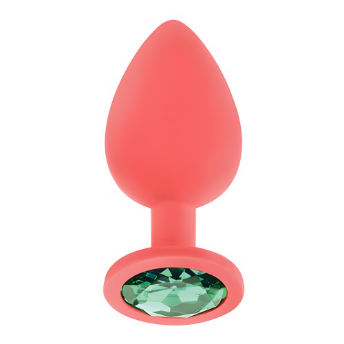 Plug Anal de Silicona con Joyas Luv Inc. - Coral Grande