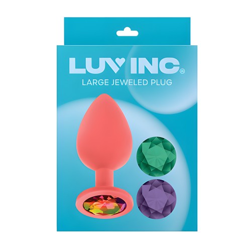 Plug Anal de Silicona con Joyas Luv Inc. - Coral Grande
