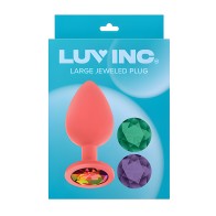 Plug Anal de Silicona con Joyas Luv Inc. - Coral Grande