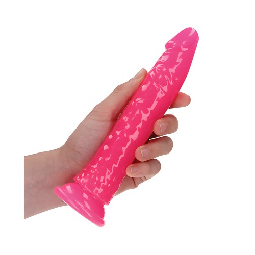 Shots RealRock Dildo Slim de 7" que Brilla en la Oscuridad