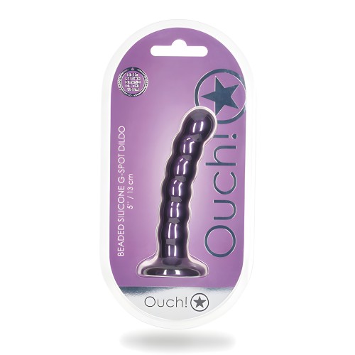 Dildo G-Spot de 5" con Perlas - Púrpura Metálico