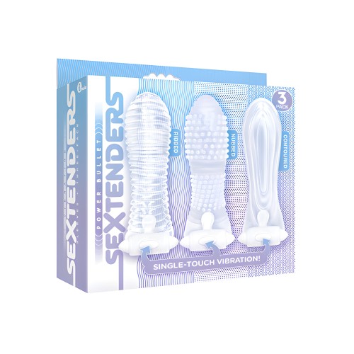 The 9's Vibrating Sextenders Sleeves - Pack of 3