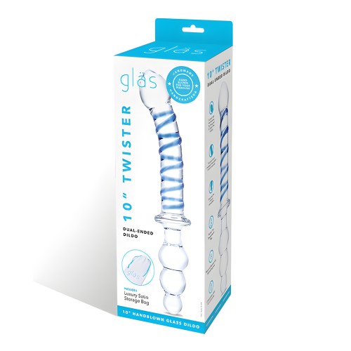 Dildo Doble Glas 10" Twister - Azul